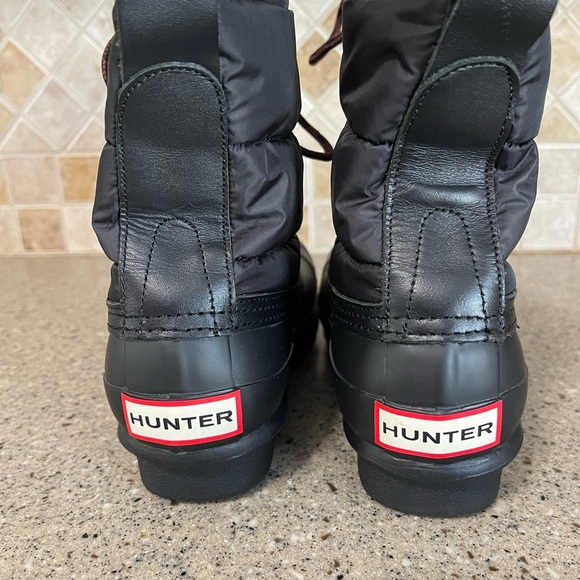 Hunter Women’s Quilted Lace Up All Weather Boots in Black Size 6 - Picture 6 of 9